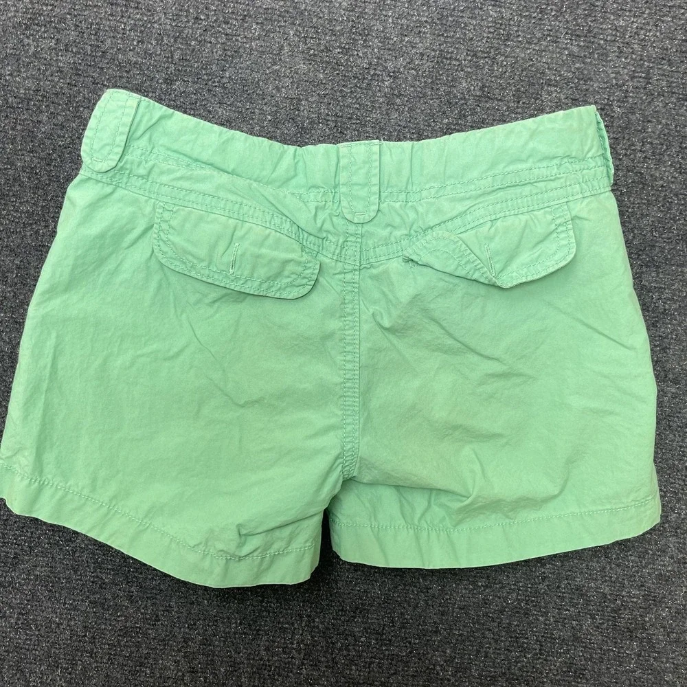 Y2K Old Navy Shorts Girls 14 Green Chino Floral Print Cotton Summer School